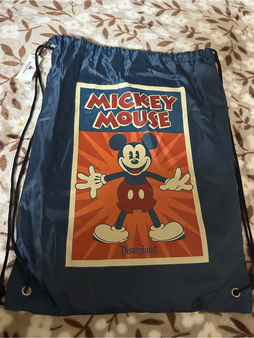 Disney Mickey Mouse Navy with Black  Drawstring Backpack